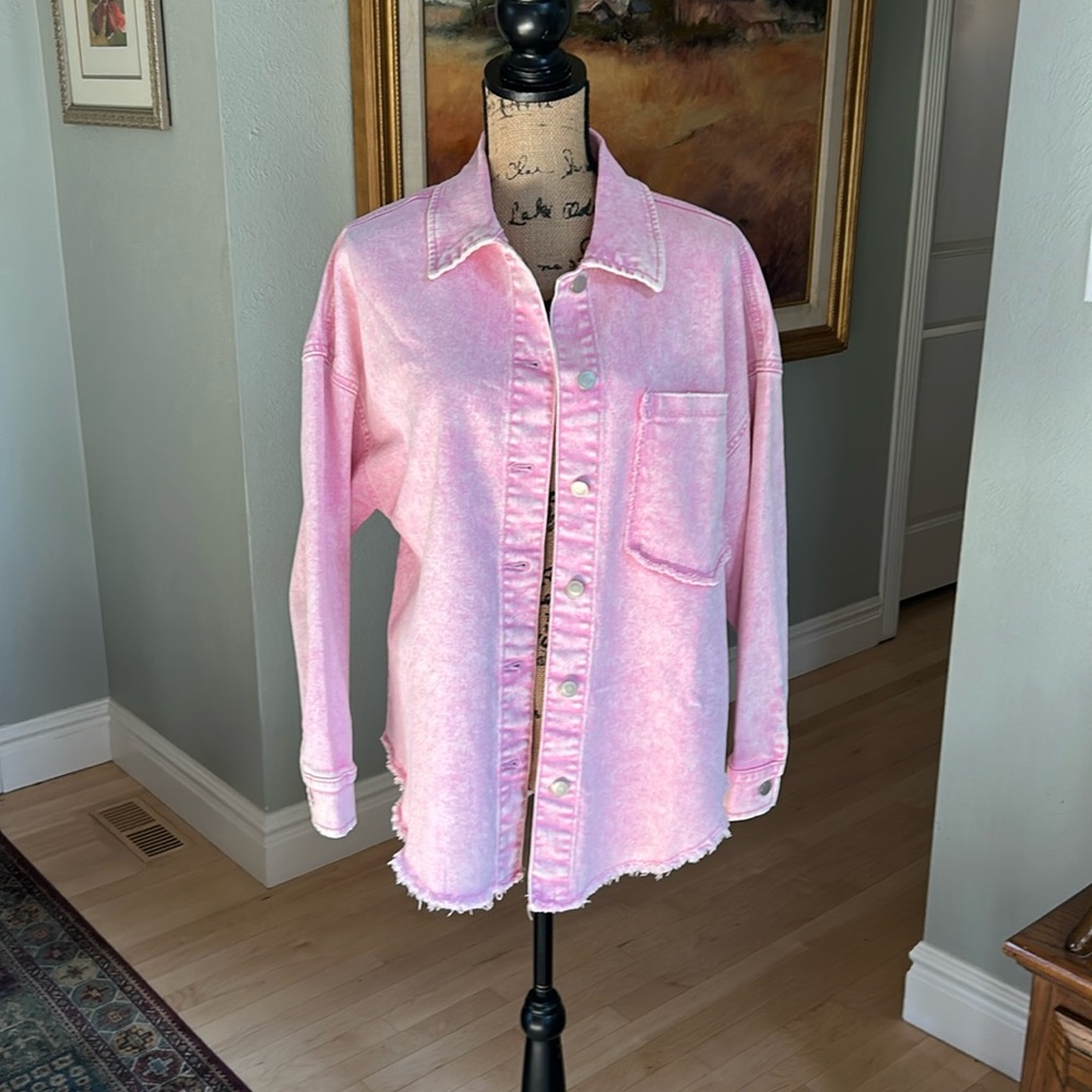 Celebrity Pink Denim Pink Over Shirt Jacket Small. New